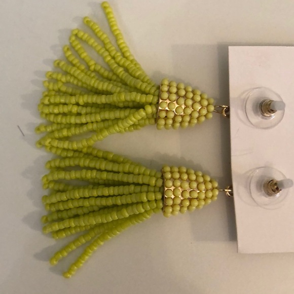 Beautiful summer lime 2” drop tassel earrings -NWT - Picture 7 of 8